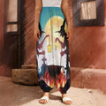 Halloween Witch And Cauldron Print Harem Pants