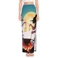 Halloween Witch And Cauldron Print High Slit Maxi Skirt