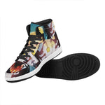 Halloween Witch And Cauldron Print High Top Leather Sneakers