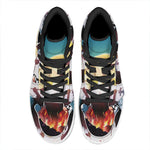 Halloween Witch And Cauldron Print High Top Leather Sneakers
