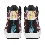 Halloween Witch And Cauldron Print High Top Leather Sneakers