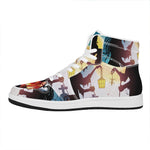Halloween Witch And Cauldron Print High Top Leather Sneakers