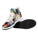 Halloween Witch And Cauldron Print High Top Leather Sneakers