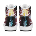 Halloween Witch And Cauldron Print High Top Leather Sneakers