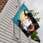 Halloween Witch And Cauldron Print House Flag
