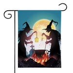 Halloween Witch And Cauldron Print House Flag