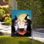 Halloween Witch And Cauldron Print House Flag