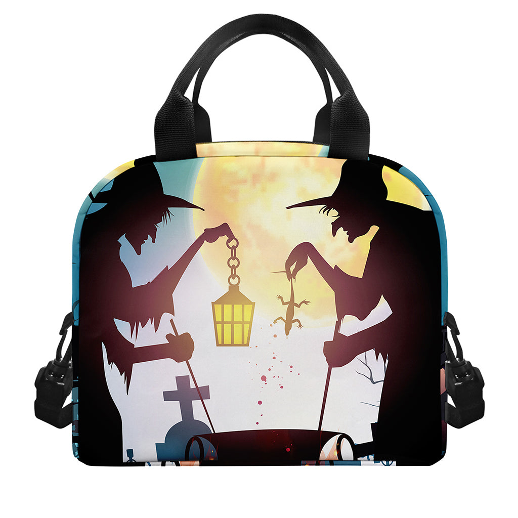 Halloween Witch And Cauldron Print Insulated Lunch Bag