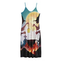 Halloween Witch And Cauldron Print Jersey Midi Cami Dress