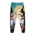 Halloween Witch And Cauldron Print Jogger Pants