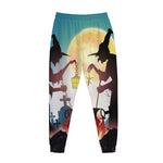 Halloween Witch And Cauldron Print Jogger Pants