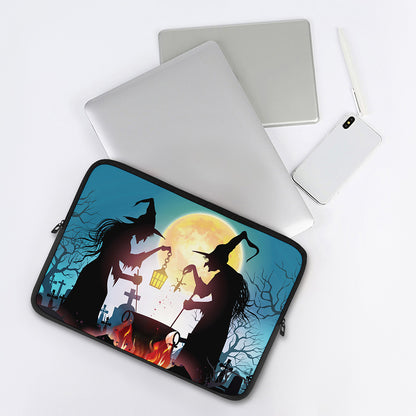 Halloween Witch And Cauldron Print Laptop Sleeve