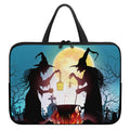 Halloween Witch And Cauldron Print Laptop Sleeve With Handle