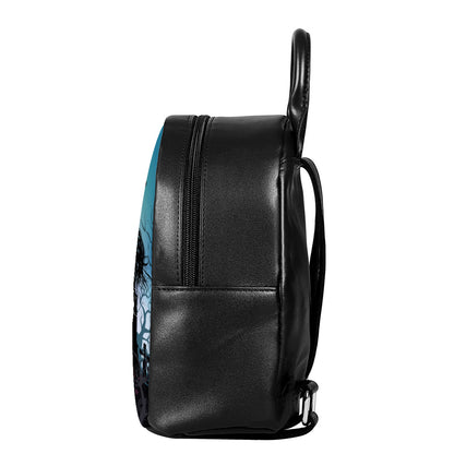 Halloween Witch And Cauldron Print Leather Backpack