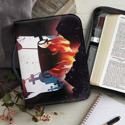 Halloween Witch And Cauldron Print Leather Bible Cover