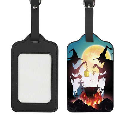 Halloween Witch And Cauldron Print Luggage Tag