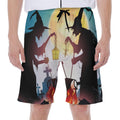Halloween Witch And Cauldron Print Men's Beach Shorts