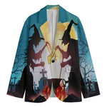 Halloween Witch And Cauldron Print Men's Blazer