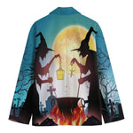 Halloween Witch And Cauldron Print Men's Blazer