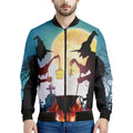 Halloween Witch And Cauldron Print Men's Bomber Jacket