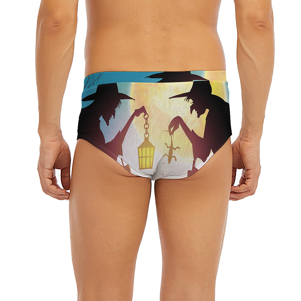 Halloween Witch And Cauldron Print Men's Briefs