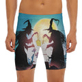 Halloween Witch And Cauldron Print Men's Long Boxer Briefs