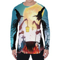 Halloween Witch And Cauldron Print Men's Long Sleeve T-Shirt