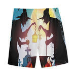 Halloween Witch And Cauldron Print Men's Sports Shorts