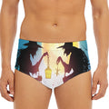 Halloween Witch And Cauldron Print Men's Triangle Swim Briefs