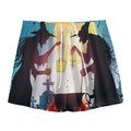 Halloween Witch And Cauldron Print Mesh Shorts