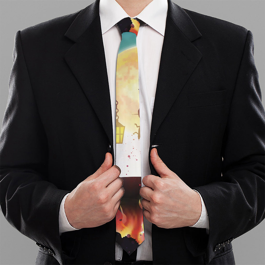 Halloween Witch And Cauldron Print Necktie