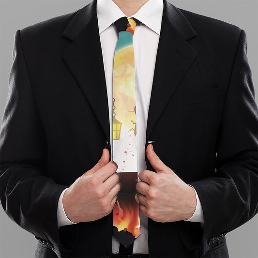 Halloween Witch And Cauldron Print Necktie