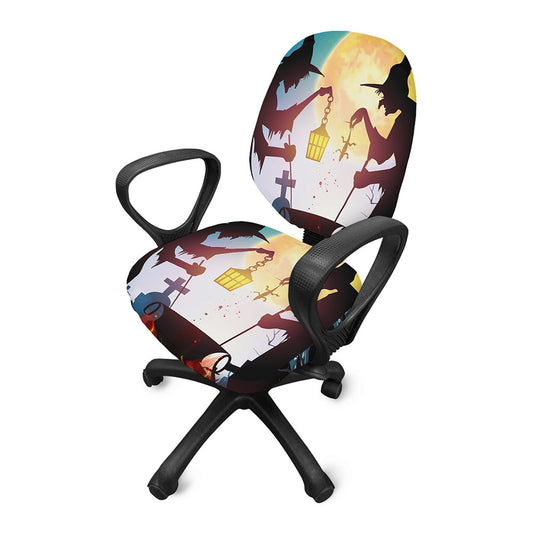 Halloween Witch And Cauldron Print Office Chair Cover