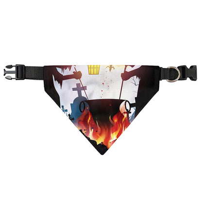 Halloween Witch And Cauldron Print Over The Collar Dog Bandana