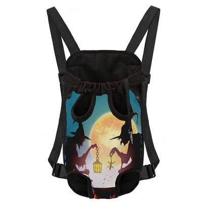 Halloween Witch And Cauldron Print Pet Carrier Backpack