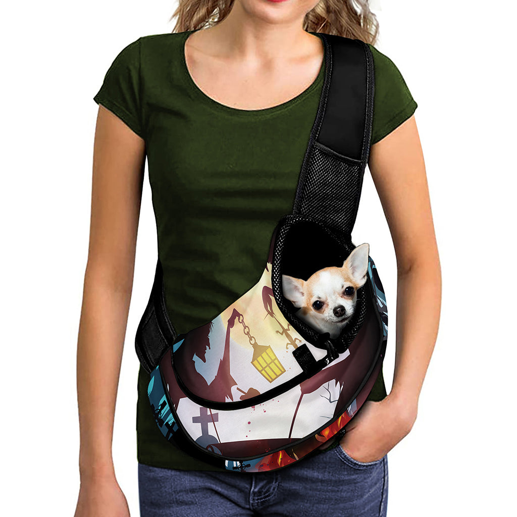 Halloween Witch And Cauldron Print Pet Sling Carrier