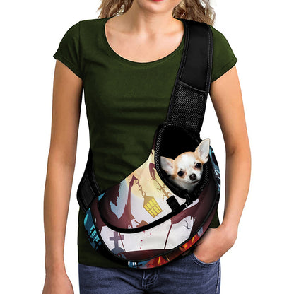 Halloween Witch And Cauldron Print Pet Sling Carrier