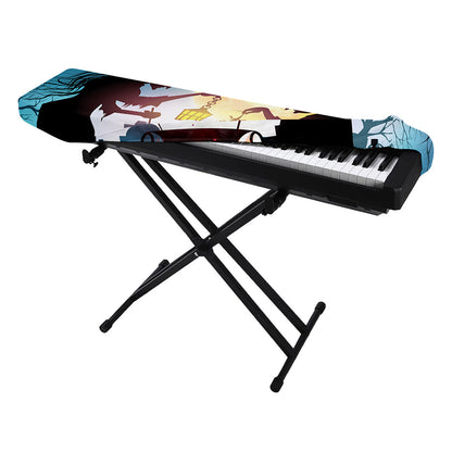 Halloween Witch And Cauldron Print Piano Keyboard Cover