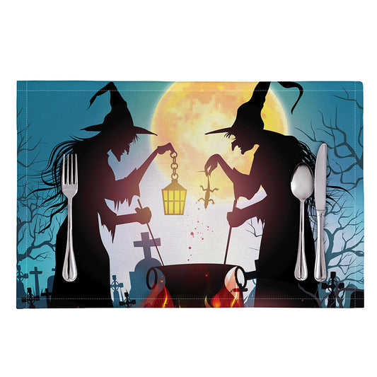 Halloween Witch And Cauldron Print Placemat