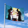 Halloween Witch And Cauldron Print Polyester Flag