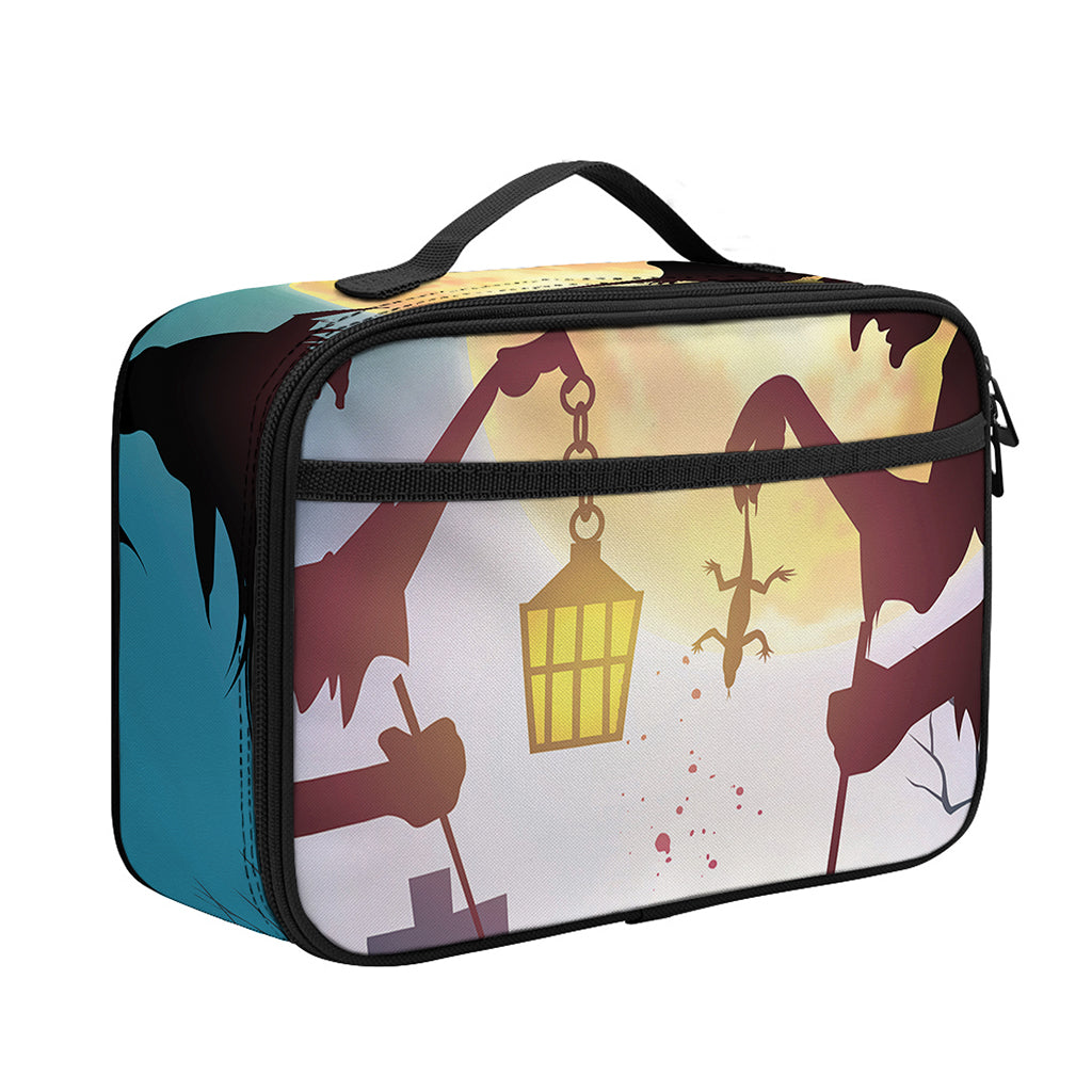Halloween Witch And Cauldron Print Portable Lunch Bag