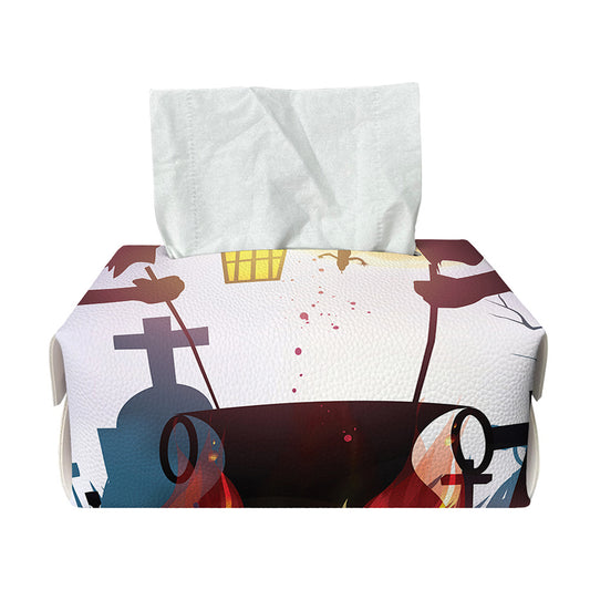 Halloween Witch And Cauldron Print Rectangle Tissue Box Cover