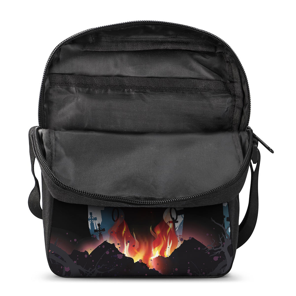Halloween Witch And Cauldron Print Rectangular Crossbody Bag
