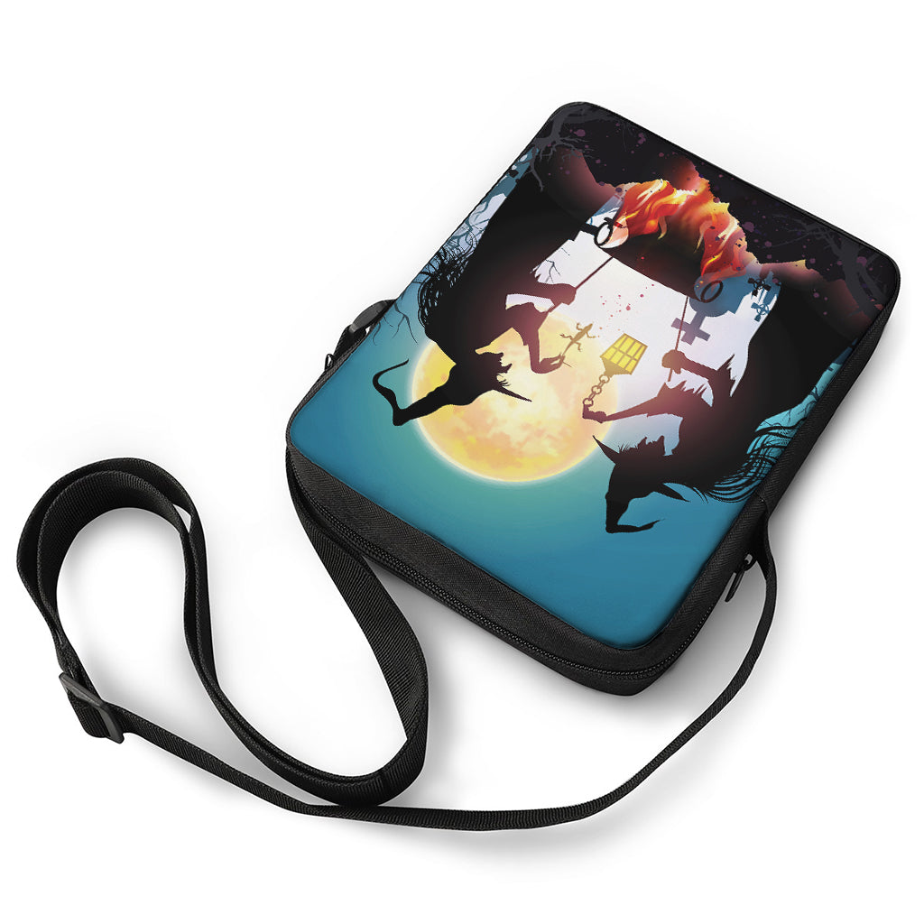 Halloween Witch And Cauldron Print Rectangular Crossbody Bag