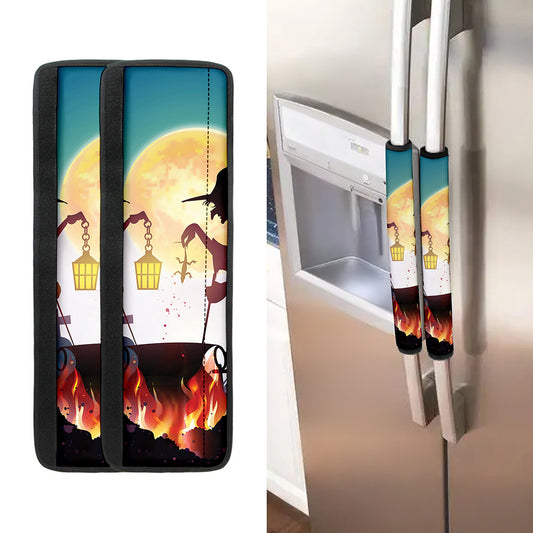 Halloween Witch And Cauldron Print Refrigerator Handle Covers