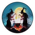 Halloween Witch And Cauldron Print Round Floor Mat