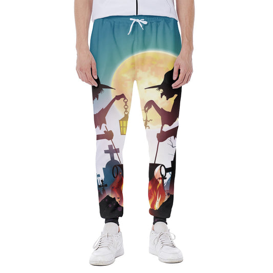 Halloween Witch And Cauldron Print Scuba Joggers