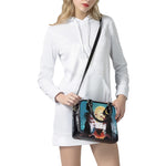 Halloween Witch And Cauldron Print Shoulder Handbag
