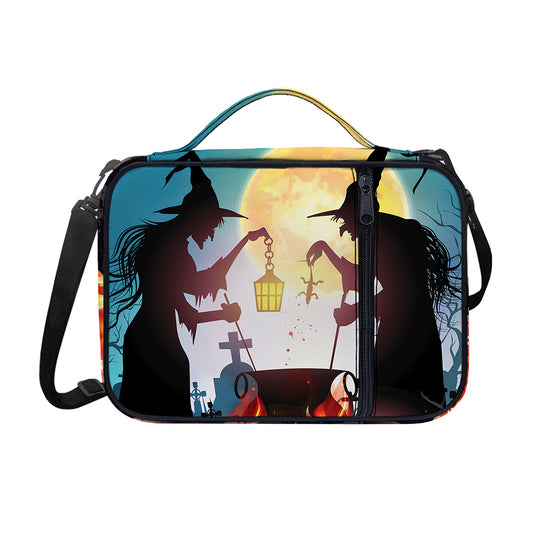 Halloween Witch And Cauldron Print Shoulder Strap Bible Bag