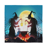 Halloween Witch And Cauldron Print Silk Bandana